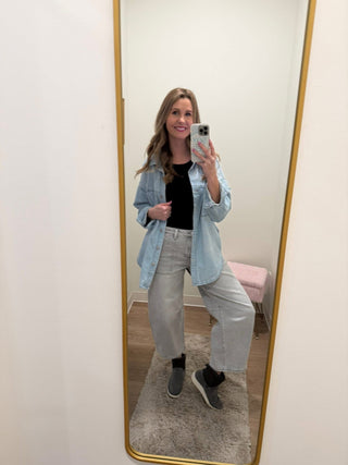 Risen Brand-Grey Barrel Jean