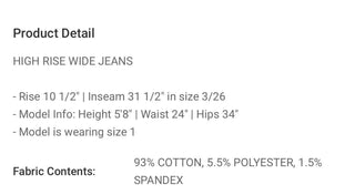 High Rise Wide Jean