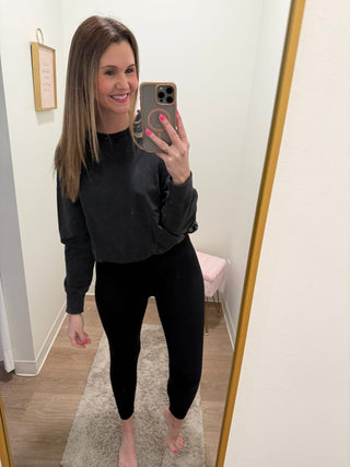 Mono B Brand black cinched waist athletic top