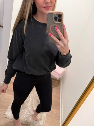 Mono B Brand black cinched waist athletic top
