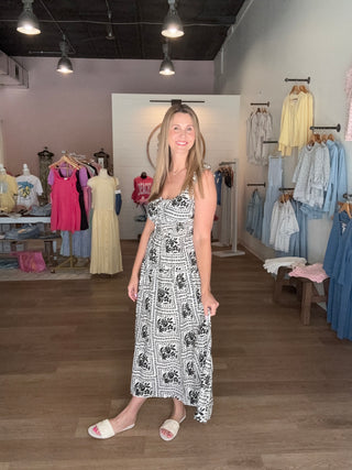 Black Print Maxi Dress