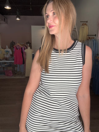 Black Stripe Casual Dress