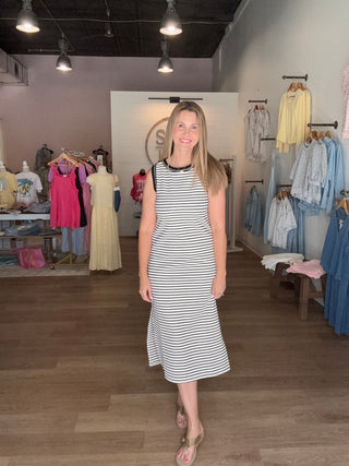 Black Stripe Casual Dress