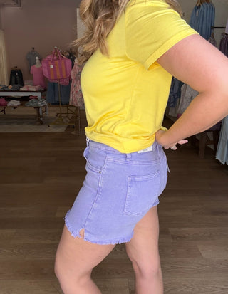 Purple Denim Short