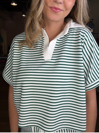 Green Stripe Two Piece Set