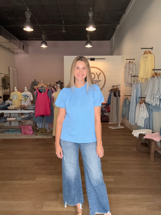 Bright Blue Corded Top