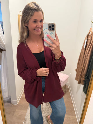 Wine Colors Fall Cardigan