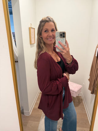 Wine Colors Fall Cardigan