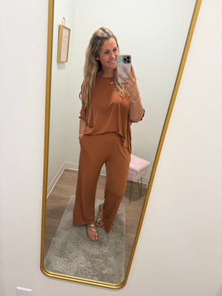 Camel Colored Two Piece Set