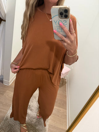 Camel Colored Two Piece Set