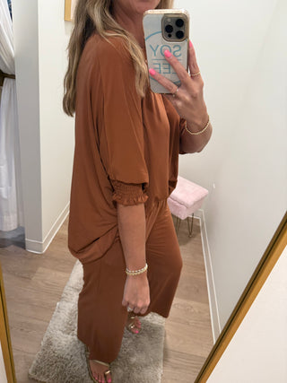 Camel Colored Two Piece Set