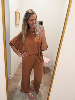 Camel Colored Two Piece Set