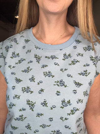 Pretty in Blue Floral Top
