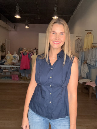 Navy Button Tank