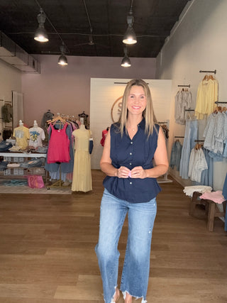 Navy Button Tank