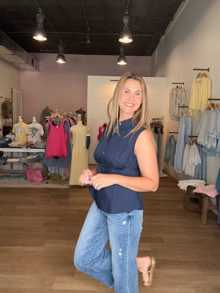 Navy Button Tank
