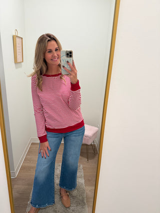 Red & White Stripe Top