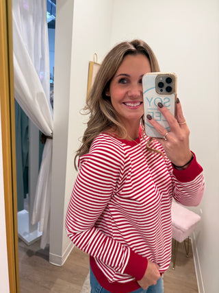 Red & White Stripe Top