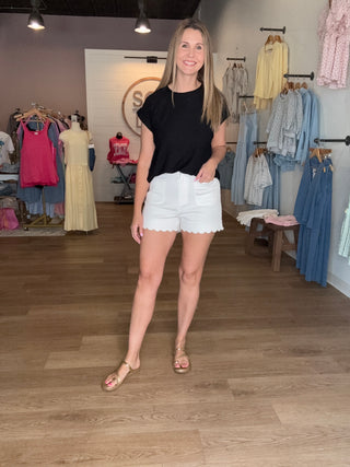 White Scallop Short