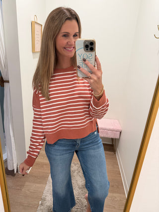 Beautiful stripe soft fall top