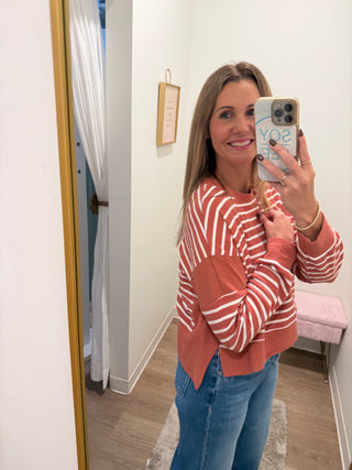 Beautiful stripe soft fall top