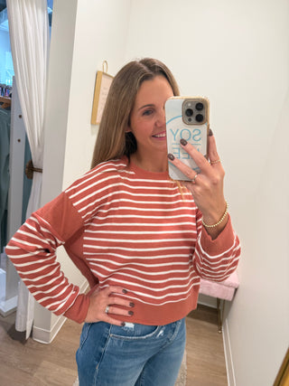 Beautiful stripe soft fall top