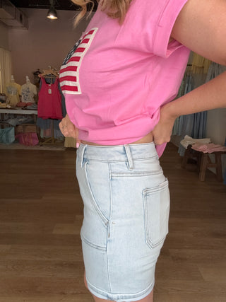 High Rise Patch Pocket Cuffed Relaxed Short