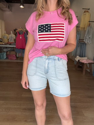 High Rise Patch Pocket Cuffed Relaxed Short