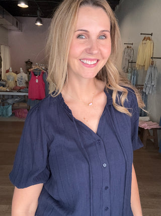 Navy Blue Blouse