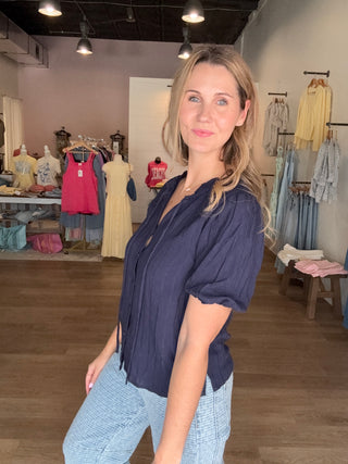 Navy Blue Blouse
