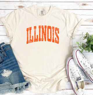 *Preorder-Ivory Colored Tee-ILLINOIS