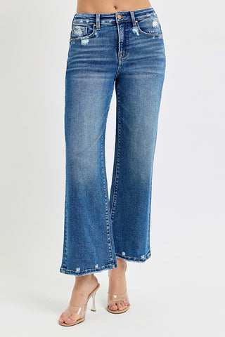 High Rise Crop Wide Jeans